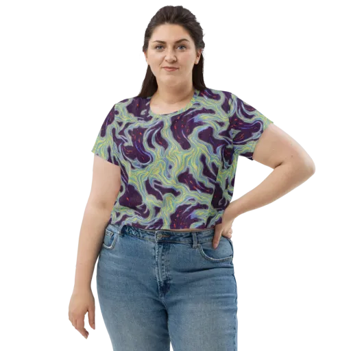 Celestial Tides on a Crop Tee