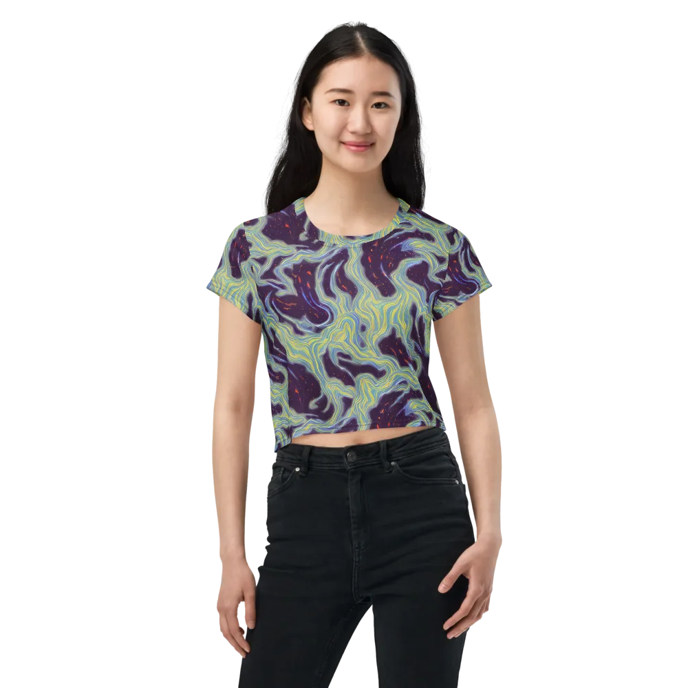 Celestial Tides on Crop Tee — Front
