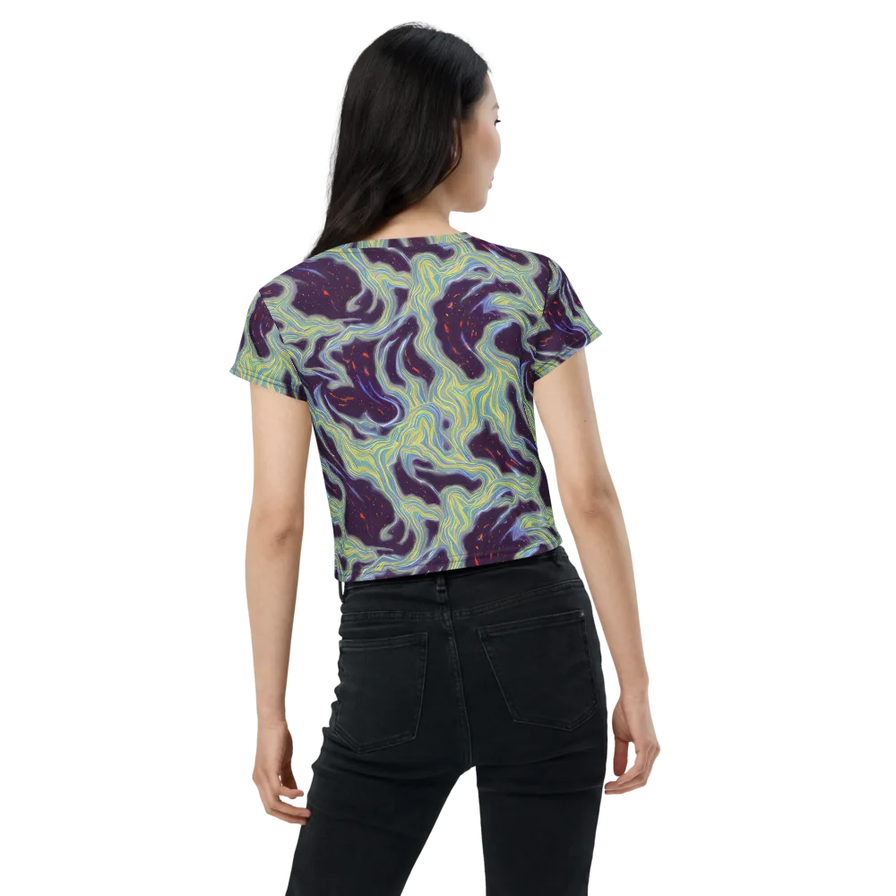 Celestial Tides on Crop Tee — Back