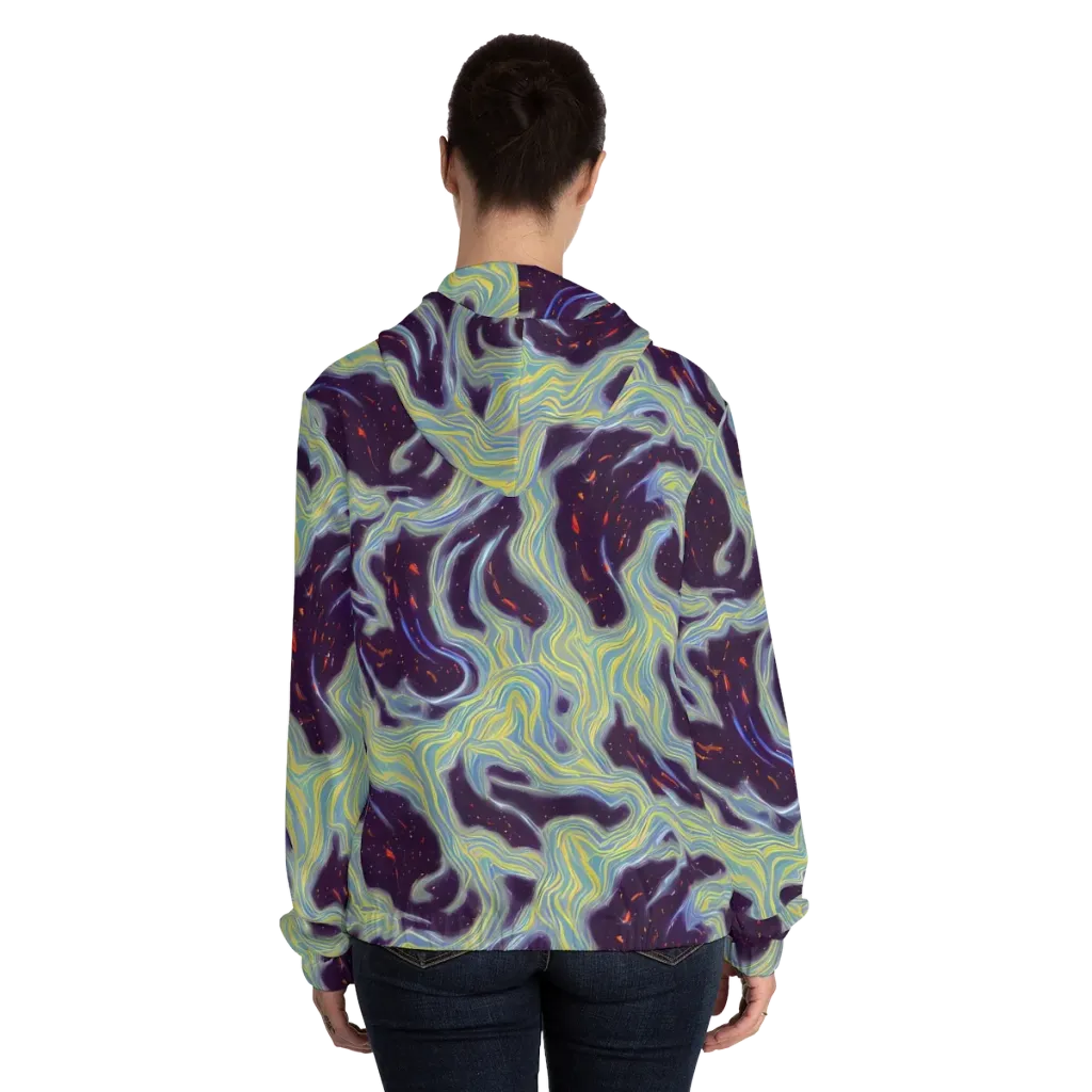 Celestial Tides on Women's Full-Zip Hoodie — Back On Person