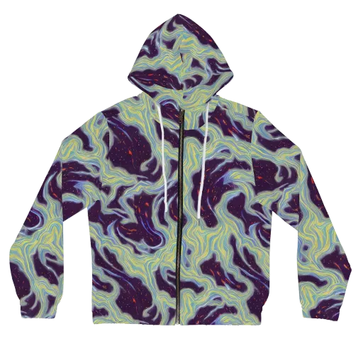 Celestial Tides on a Women's Full-Zip Hoodie