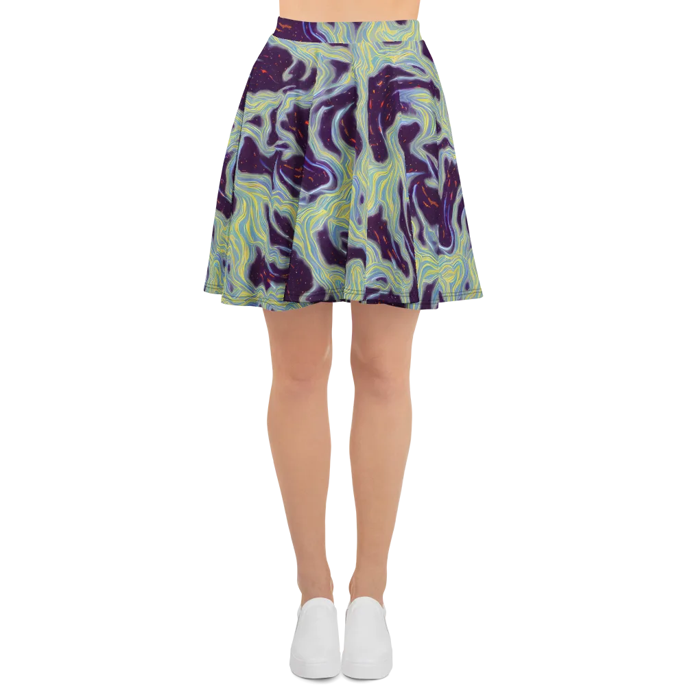Celestial Tides on Skater Skirt — Front