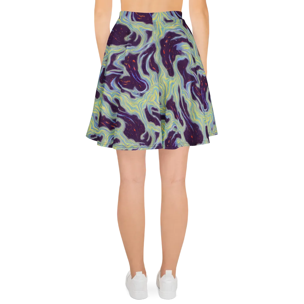 Celestial Tides on Skater Skirt — Back