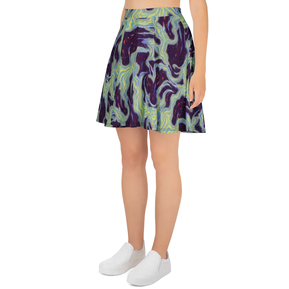 Celestial Tides on Skater Skirt — Left