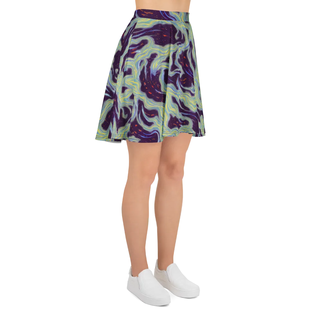 Celestial Tides on Skater Skirt — Right