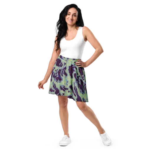 Celestial Tides on a Skater Skirt