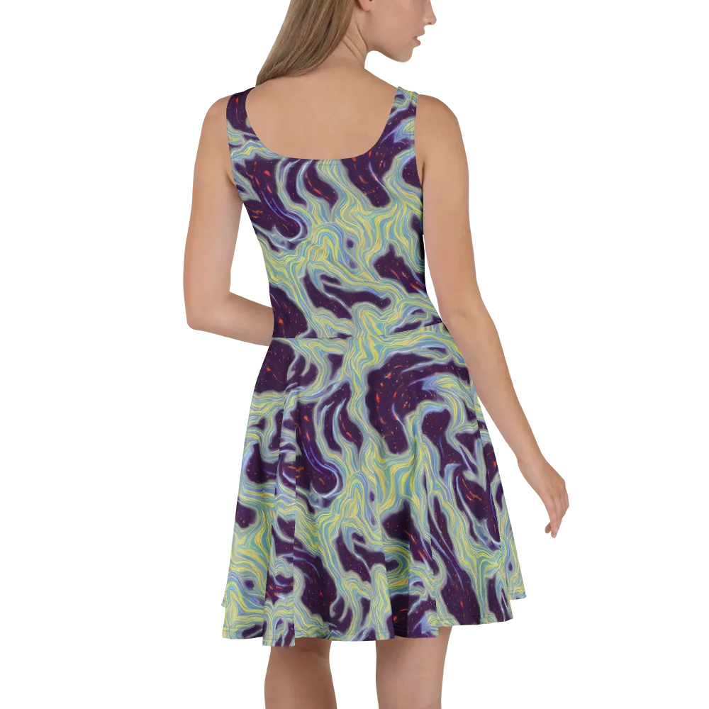 Celestial Tides on Skater Dress — Back