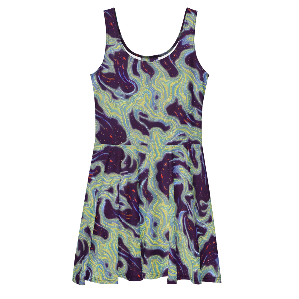 Celestial Tides on Skater Dress — Front