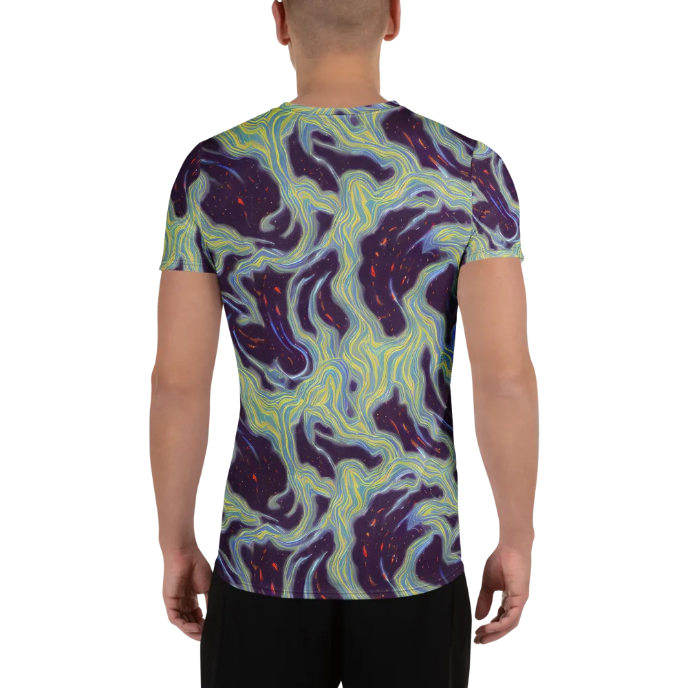 Celestial Tides on Men's Athletic T-Shirt — Back