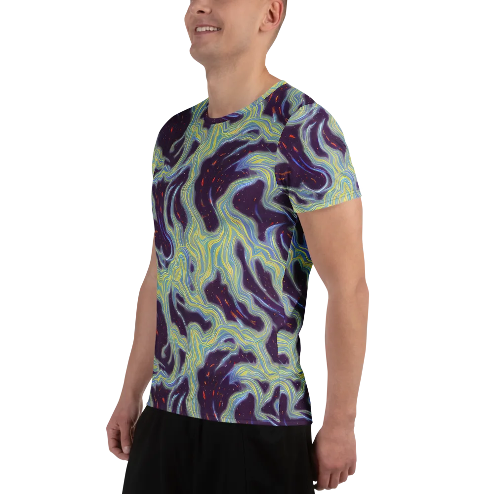Celestial Tides on Men's Athletic T-Shirt — Left