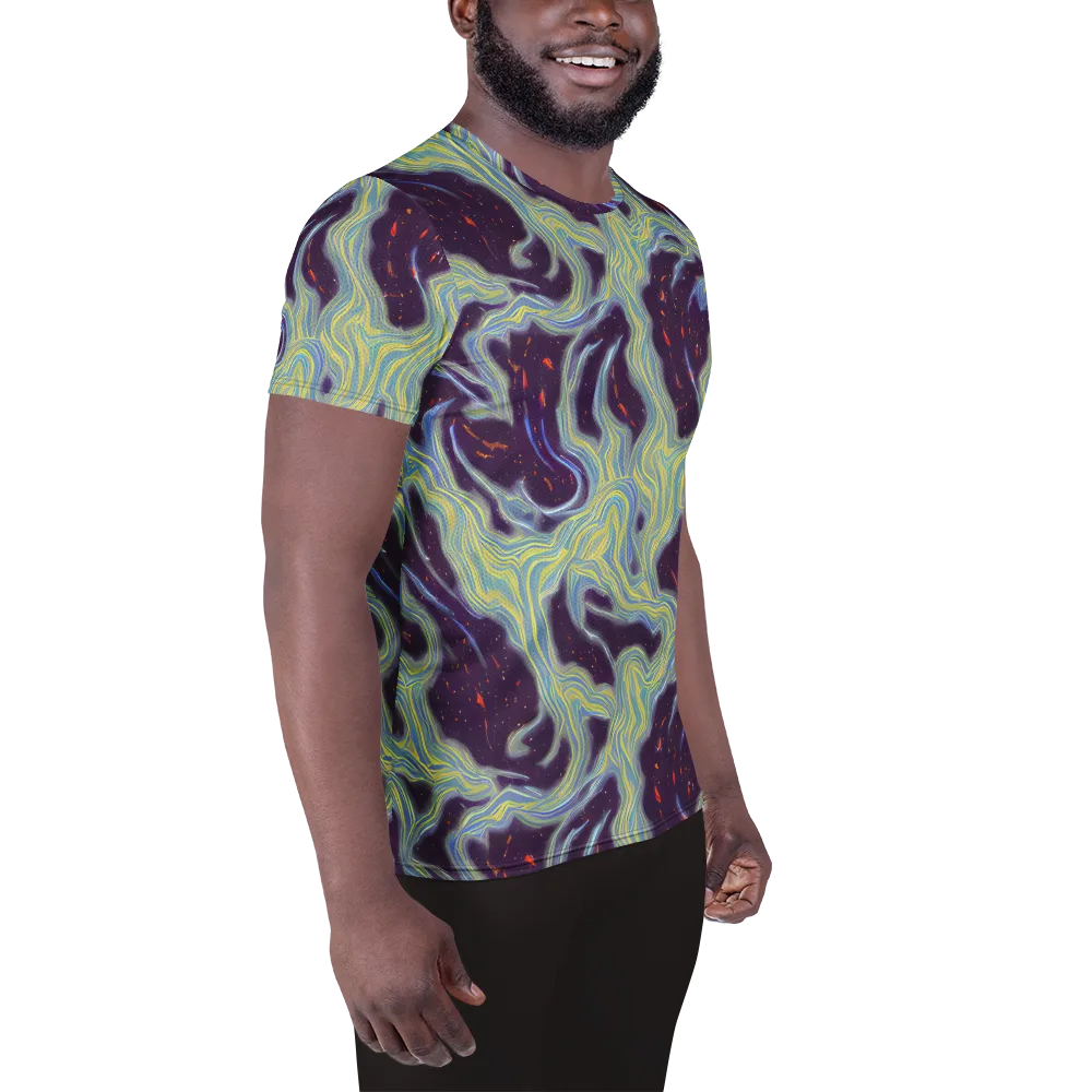 Celestial Tides on Men's Athletic T-Shirt — Right