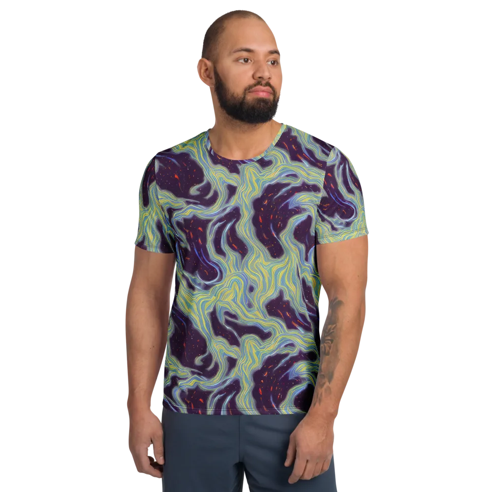 Celestial Tides on Men's Athletic T-Shirt — Front