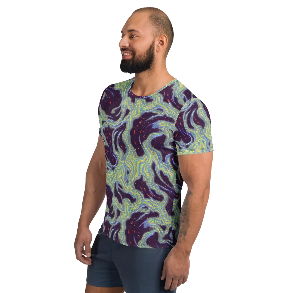 Celestial Tides on Men's Athletic T-Shirt — Left