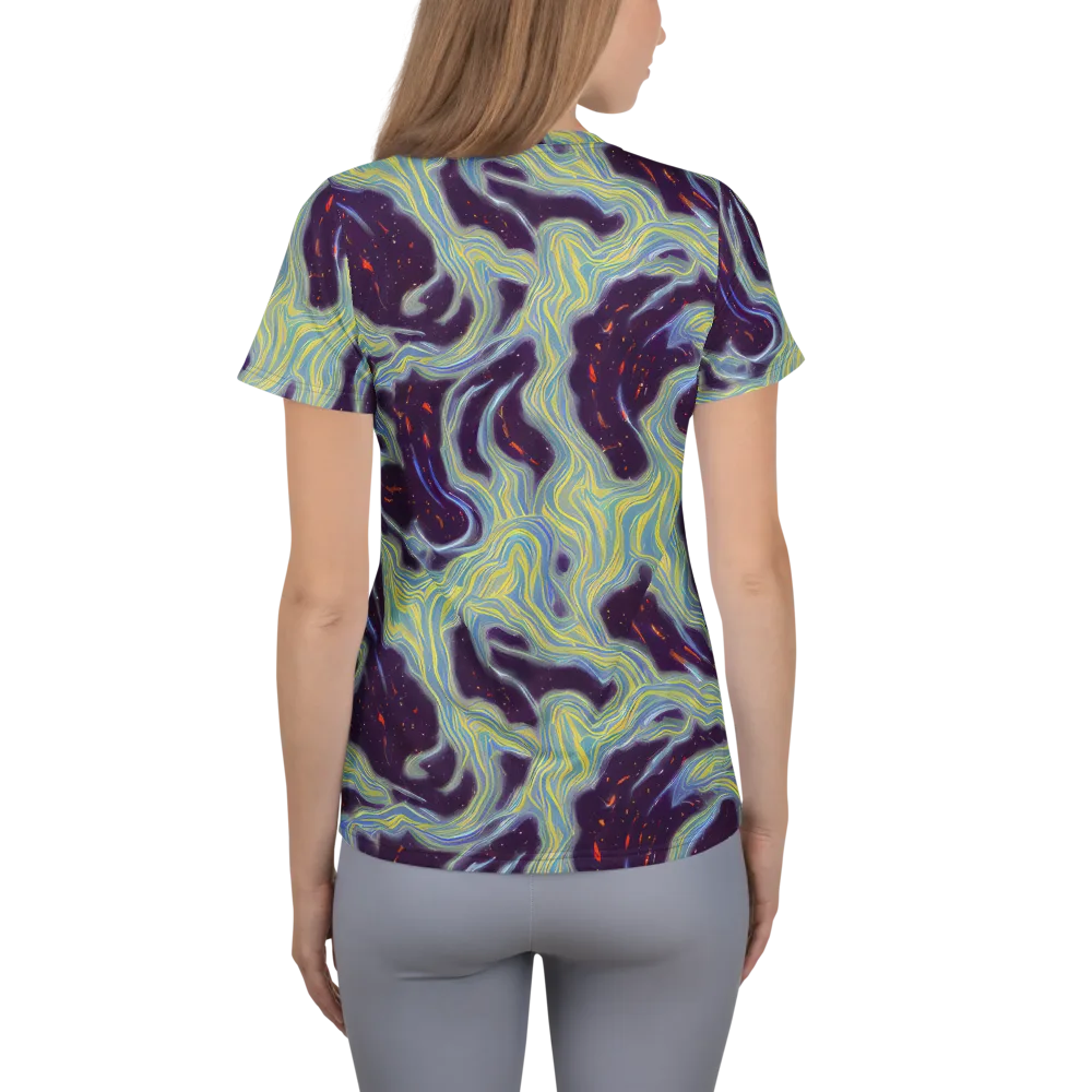 Celestial Tides on Women's Athletic T-Shirt — Back