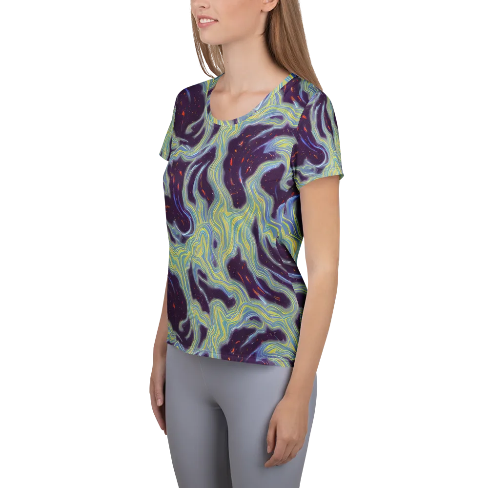 Celestial Tides on Women's Athletic T-Shirt — Left
