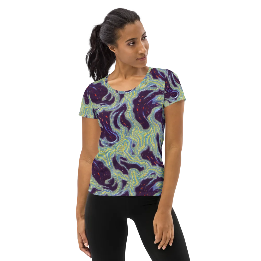 Celestial Tides on Women's Athletic T-Shirt — Front