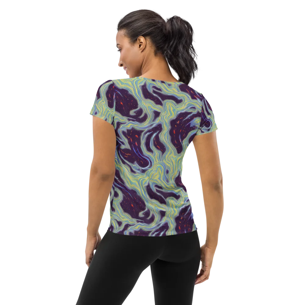 Celestial Tides on Women's Athletic T-Shirt — Back
