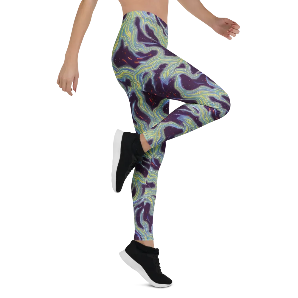 Celestial Tides on Leggings — Right
