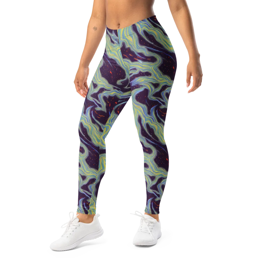 Celestial Tides on Leggings — Left Front
