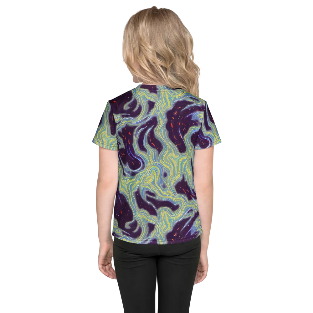 Celestial Tides on Kids Crew Neck T-Shirt — Back