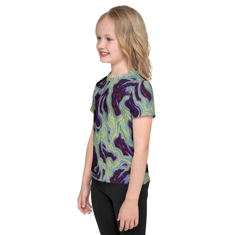 Celestial Tides on Kids Crew Neck T-Shirt — Left