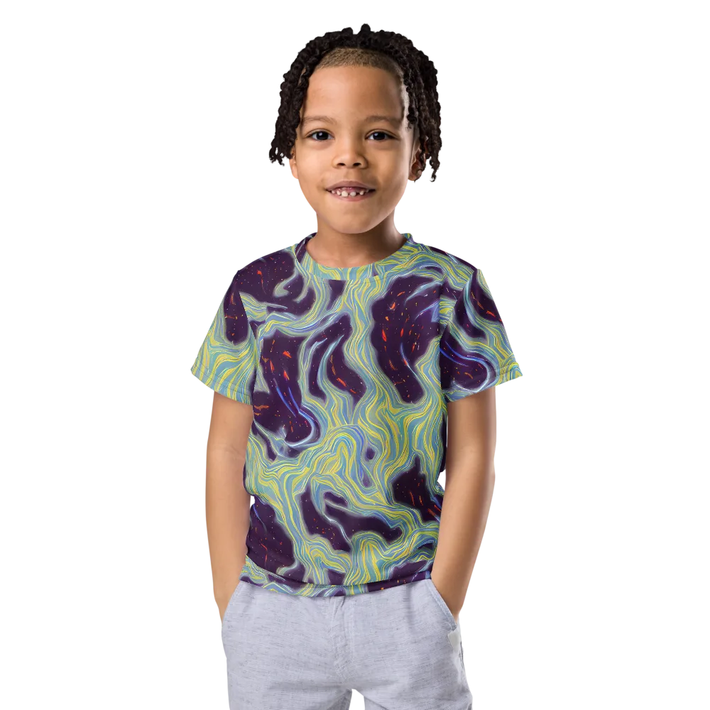 Celestial Tides on Kids Crew Neck T-Shirt — Front