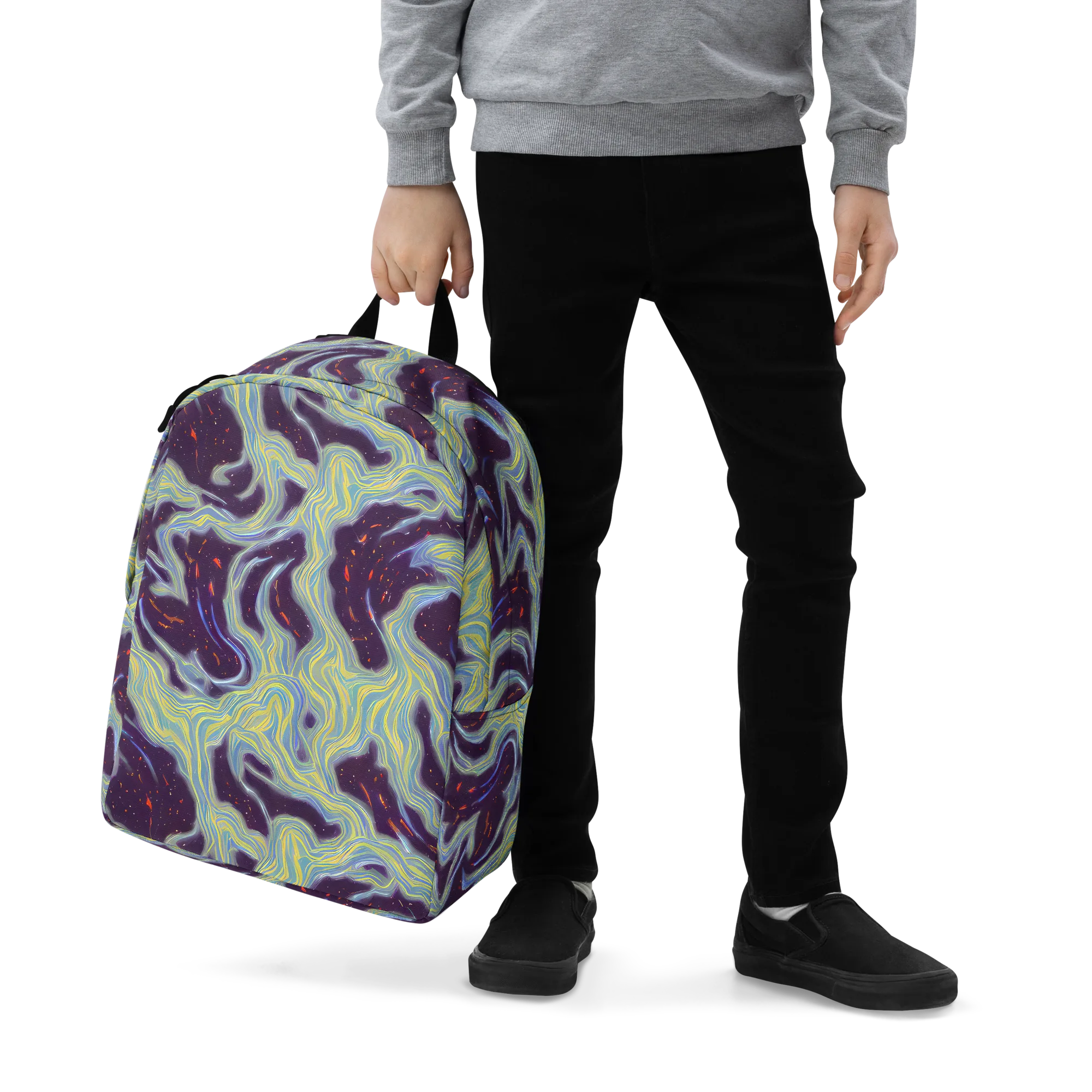 Celestial Tides on Minimalist Backpack — Zoomed-in