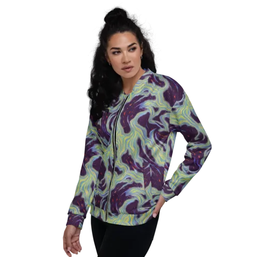 Celestial Tides on a Bomber Jacket