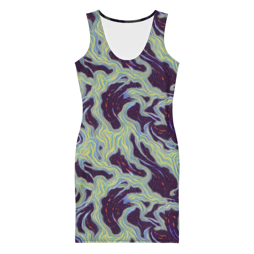 Celestial Tides on Bodycon Dress — Front