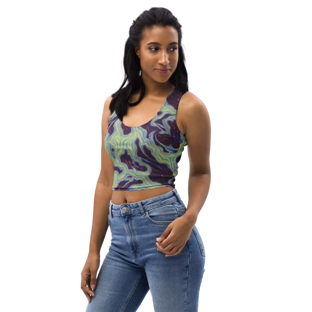 Celestial Tides on Crop Top — Left Front