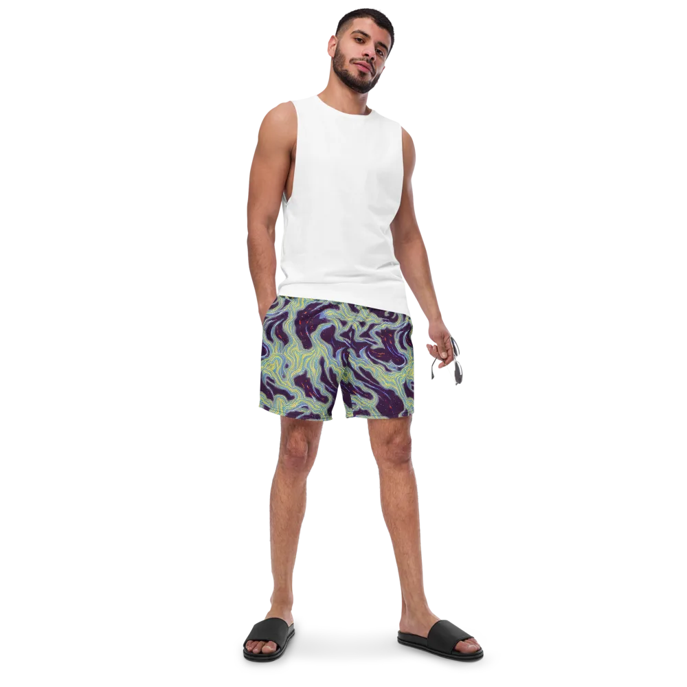 Celestial Tides on Swim Trunks — Front