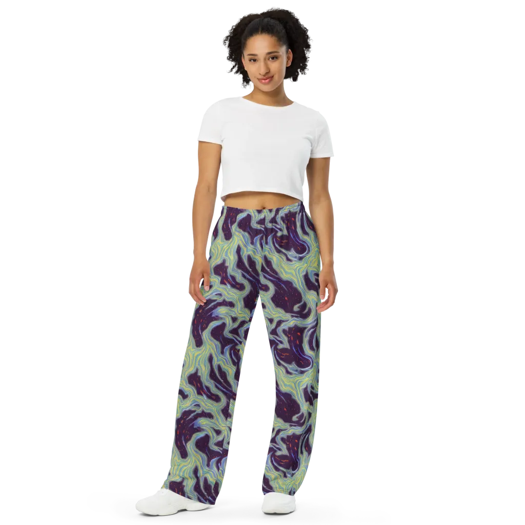 Celestial Tides on Wide-Leg Pants — Front