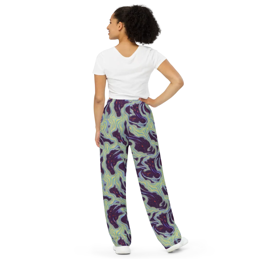 Celestial Tides on Wide-Leg Pants — Back