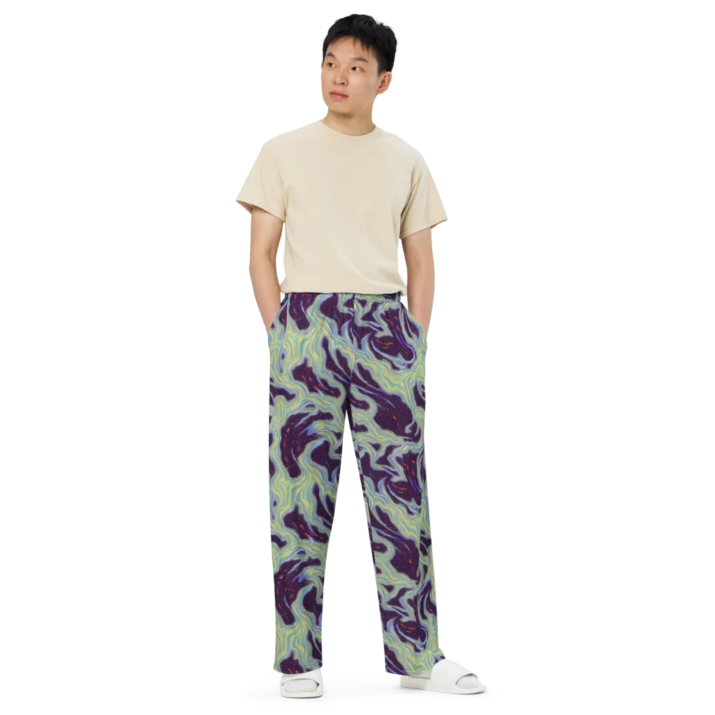 Celestial Tides on Wide-Leg Pants — Front