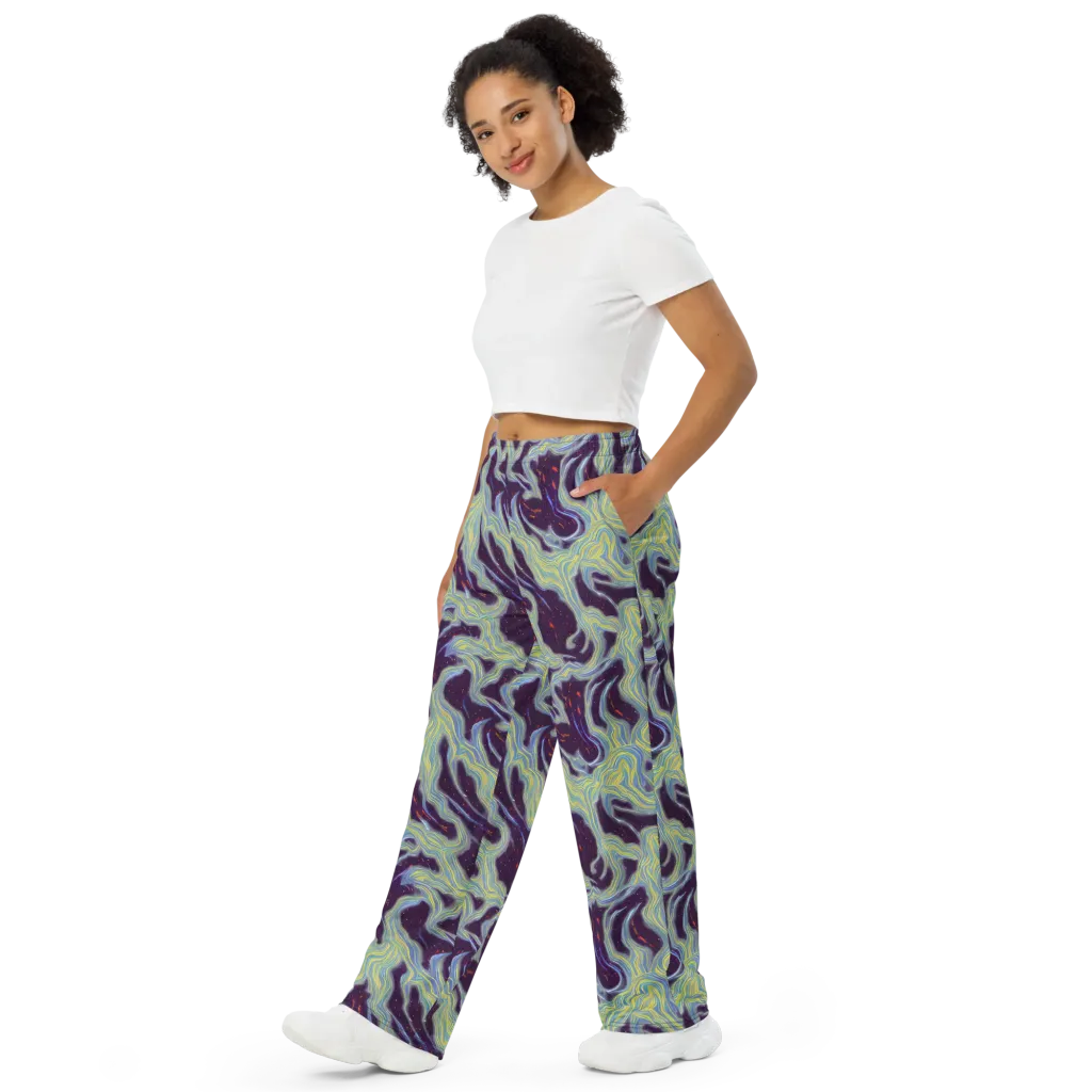 Celestial Tides on Wide-Leg Pants — Left Front