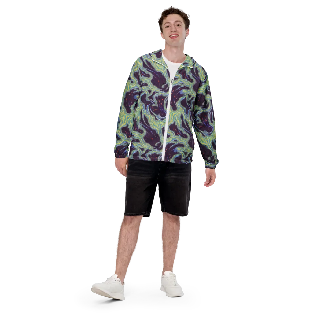 Celestial Tides on Men's Windbreaker — Front