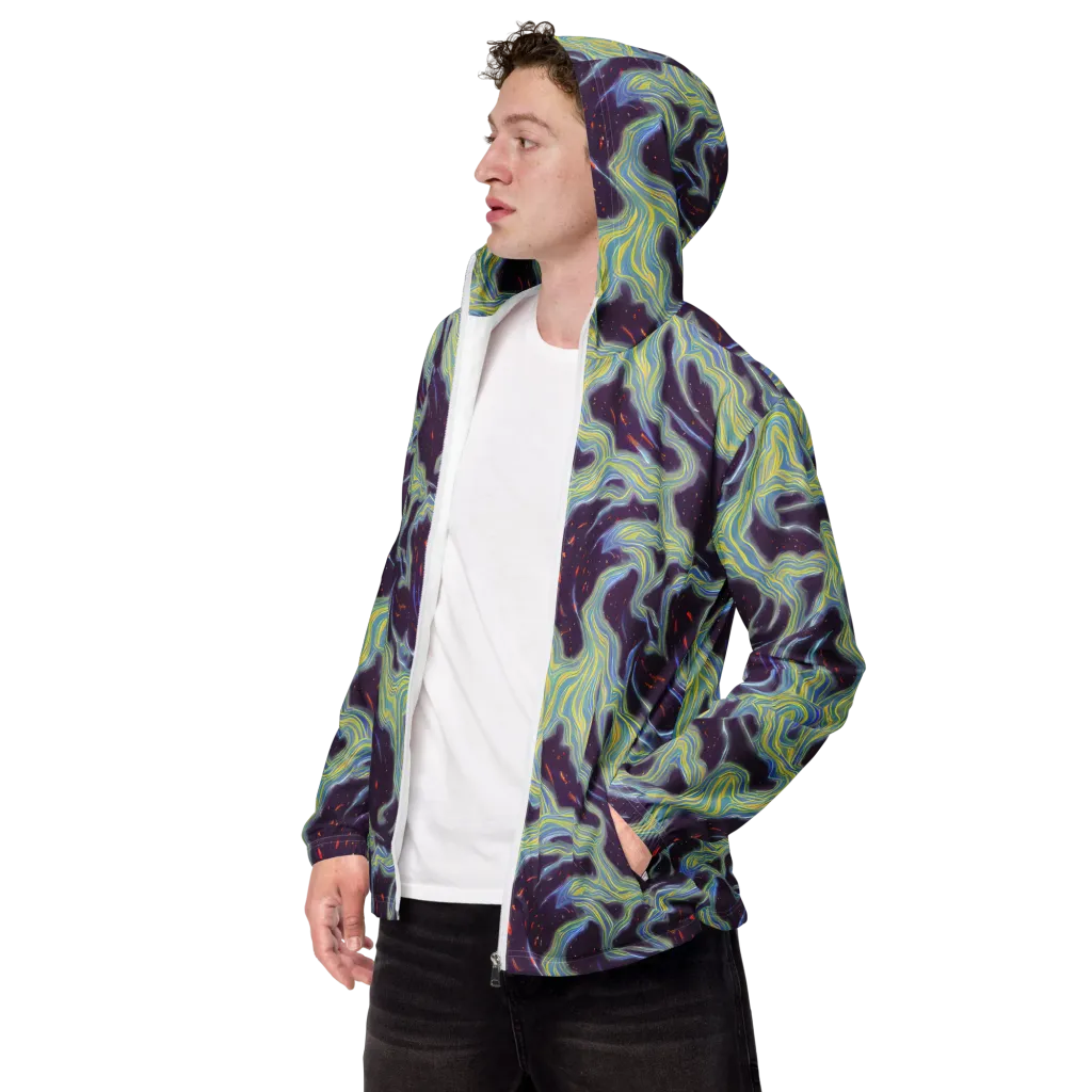 Celestial Tides on Men's Windbreaker — Left Front