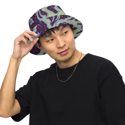 Celestial Tides on a Reversible Bucket Hat