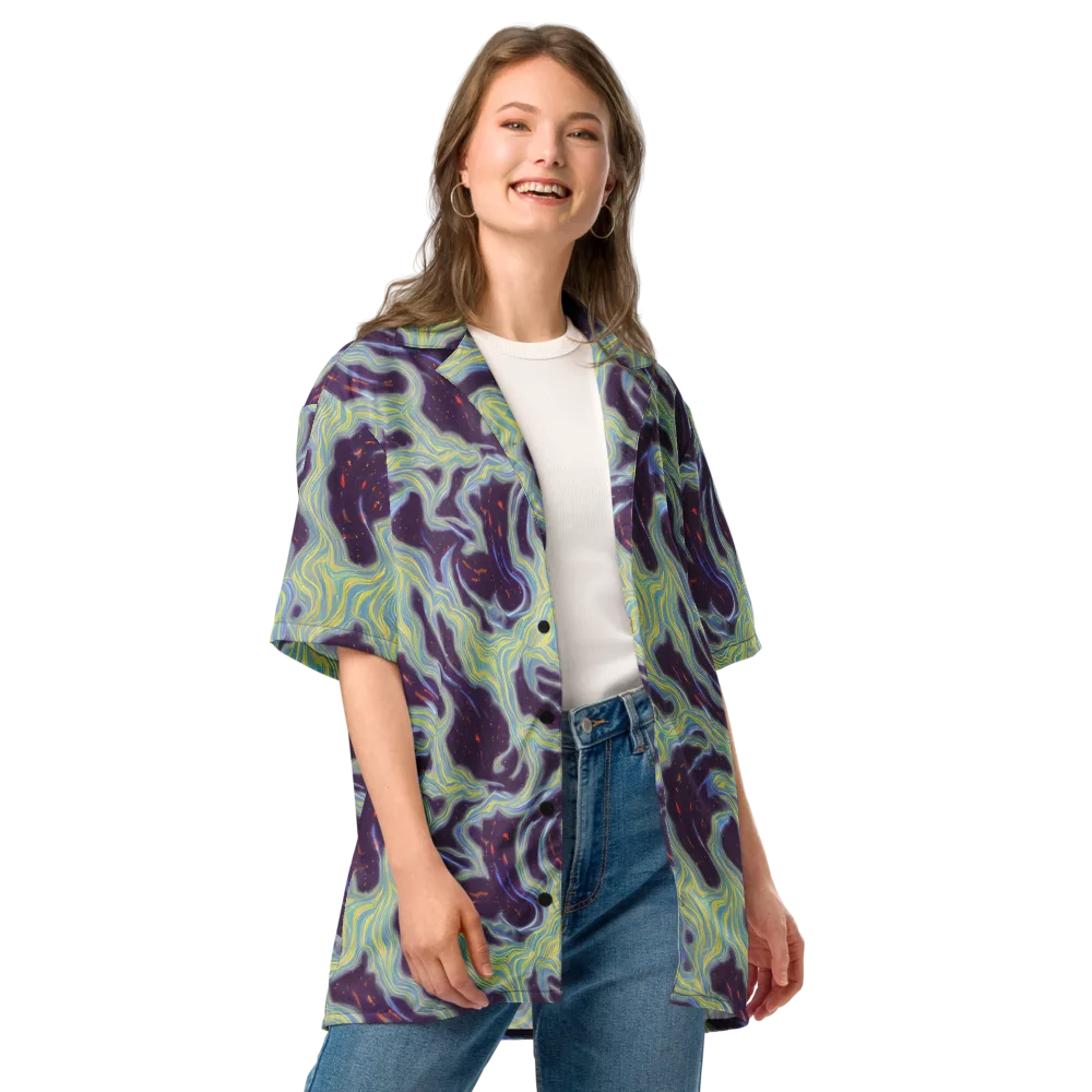 Celestial Tides on Button Shirt — Front