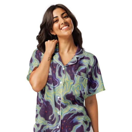 Celestial Tides on a Women's Short Sleeve Pajama Top