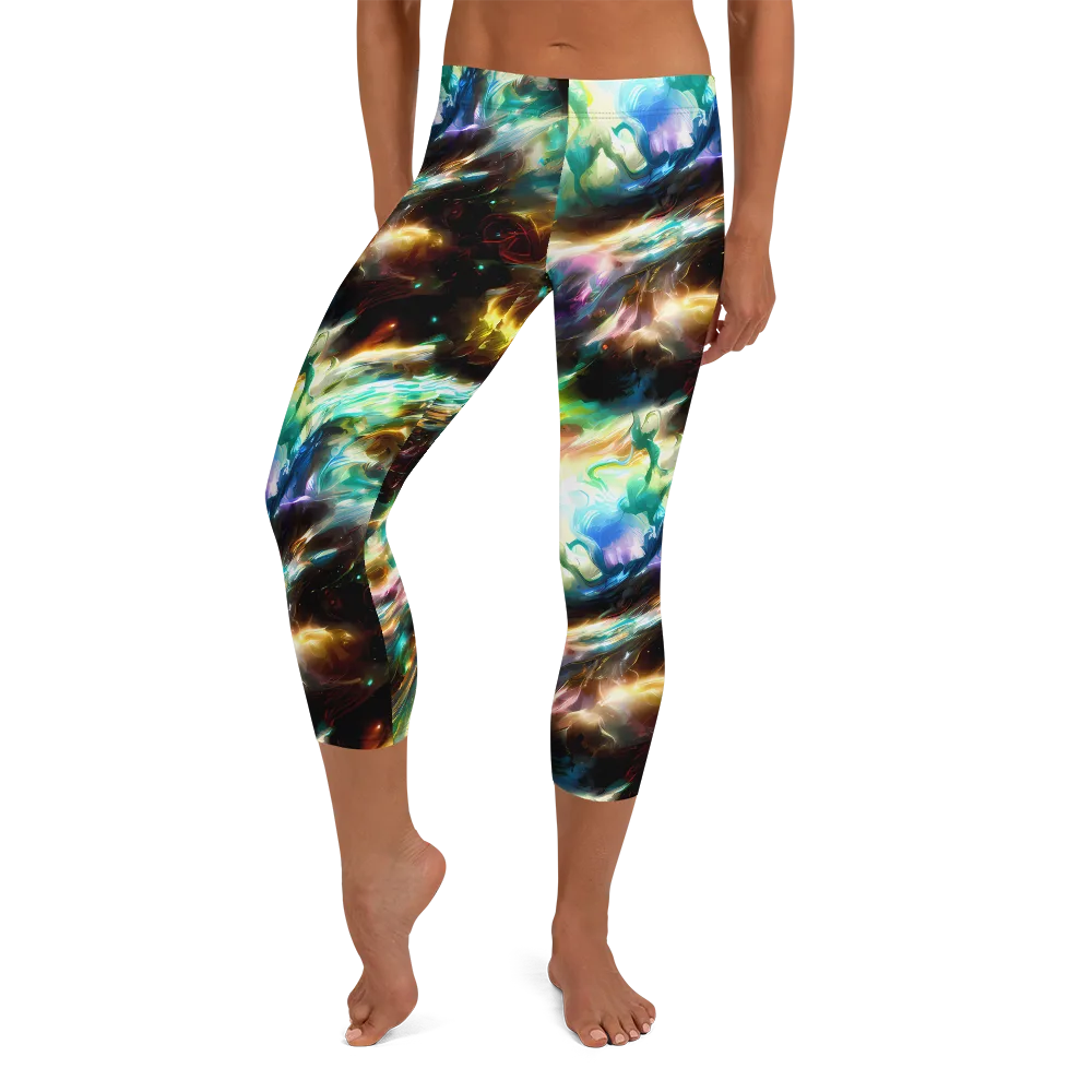 Opal Thunder on Capri Leggings — Front