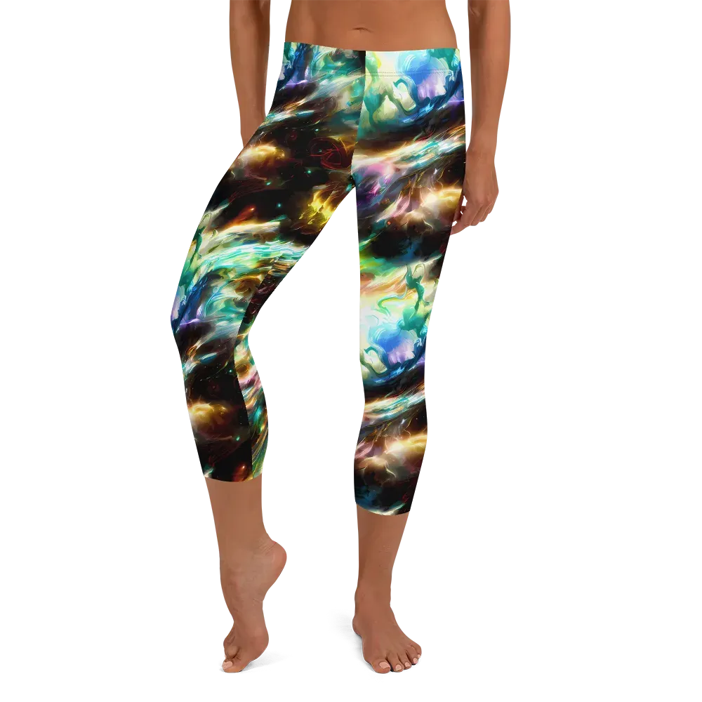 Opal Thunder on Capri Leggings — Front