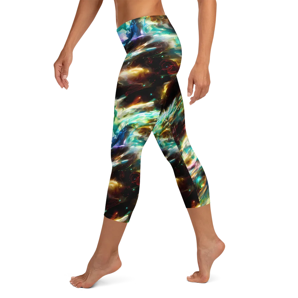 Opal Thunder on Capri Leggings — Left