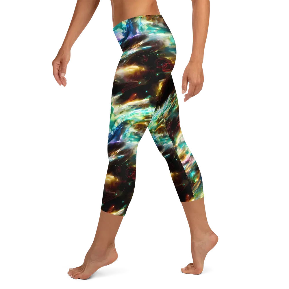 Opal Thunder on Capri Leggings — Left