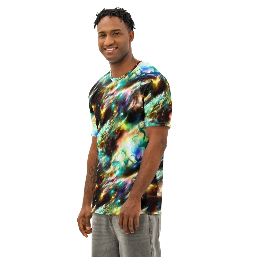 Opal Thunder on Men's Cotton Crew Neck T-Shirt — Left Front