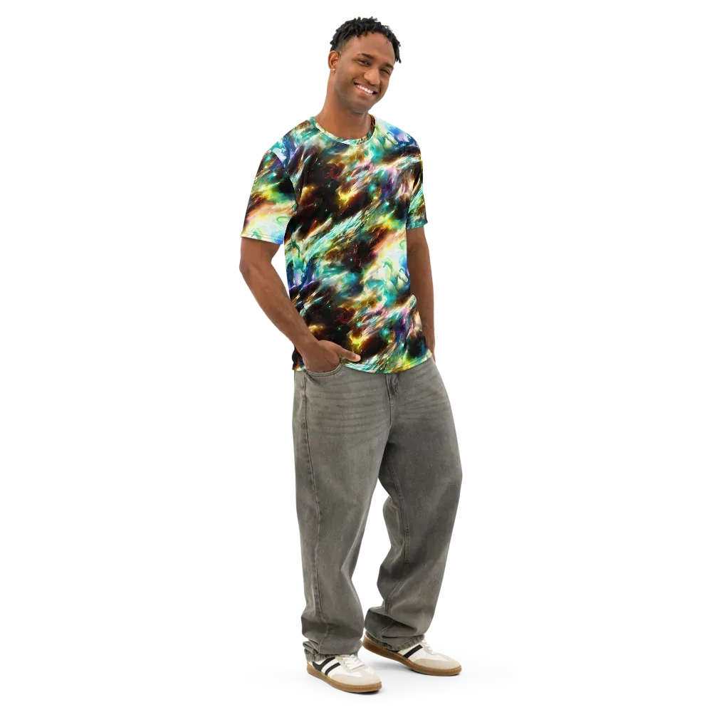 Opal Thunder on Men's Cotton Crew Neck T-Shirt — Right Front
