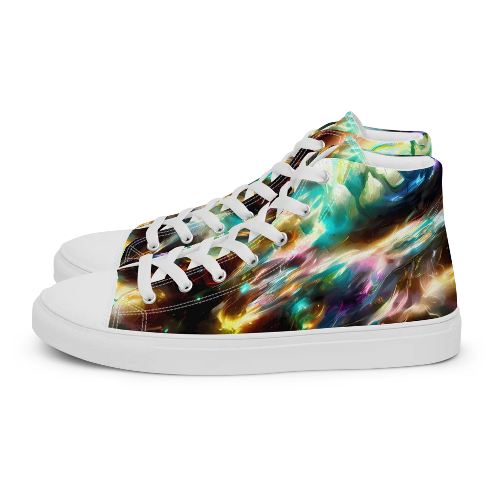 Opal Thunder on Men's High Top Canvas Shoes — Left