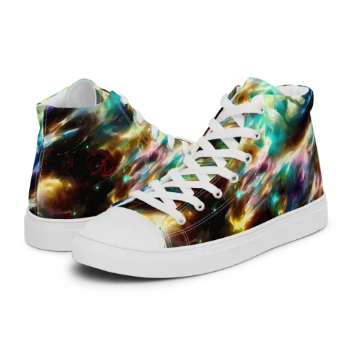 Opal Thunder on a Men's High Top Canvas Shoes