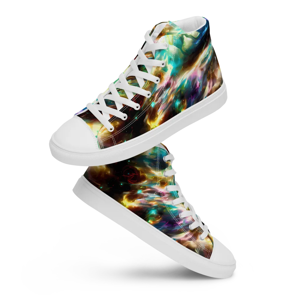 Opal Thunder on Men's High Top Canvas Shoes — Front