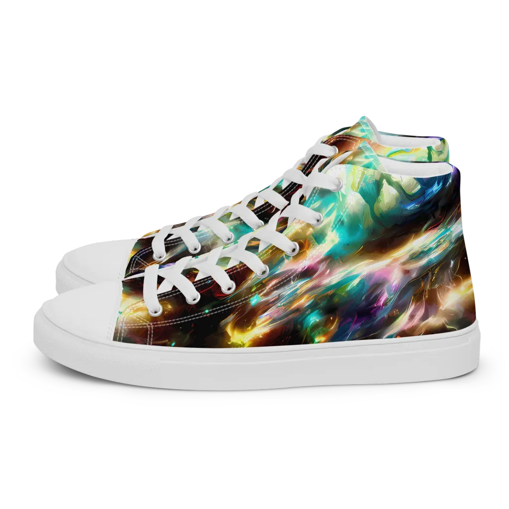 Opal Thunder on Women's High Top Canvas Shoes — Left